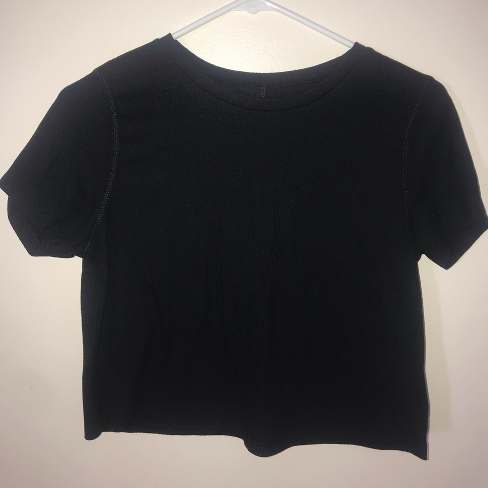 Black American Eagle Crop Top